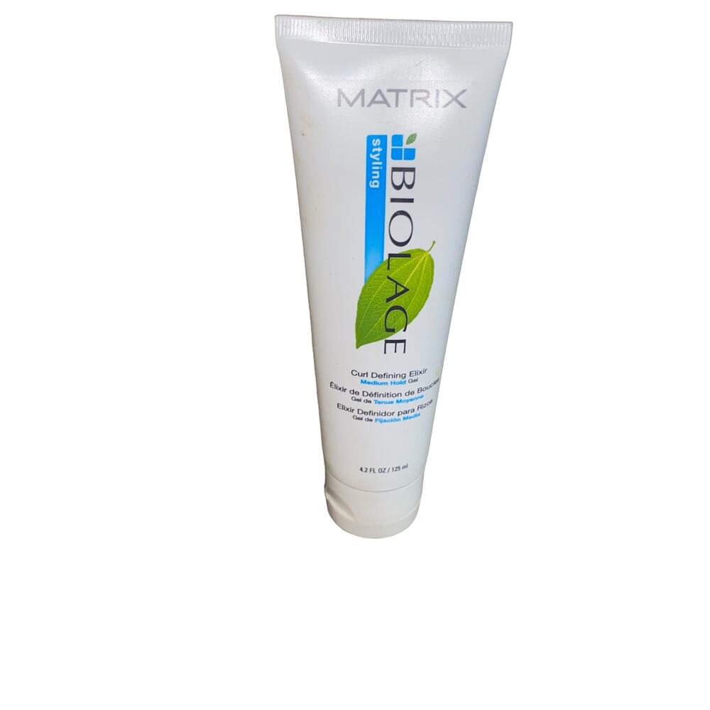 Matrix Biolage Curl Defining Elixir Medium Hold Gel 4.2 oz used open bottle